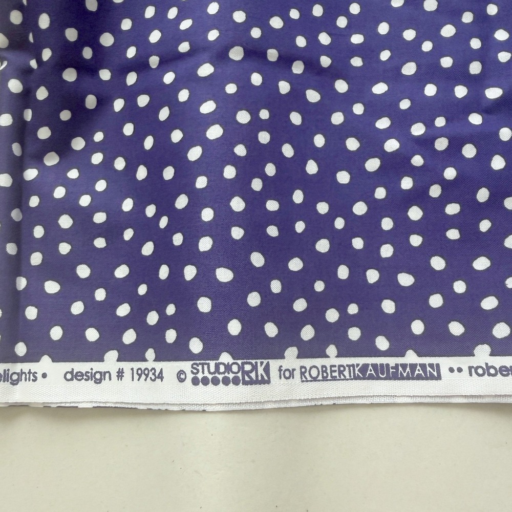 Robert Kaufman Studio RK Fabric 1 yard Purple Polka Dot Retro Cotton